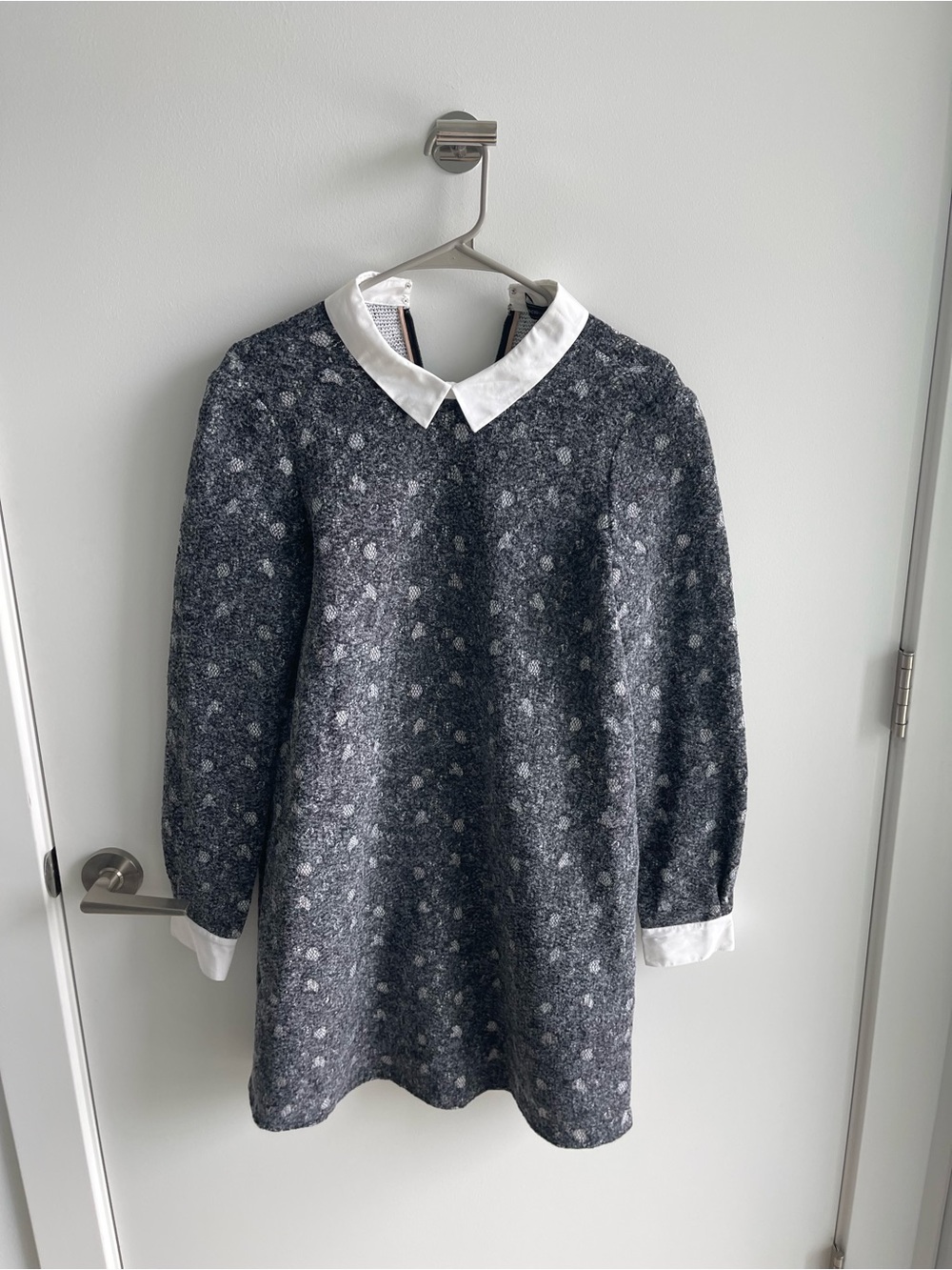 BCBG Grey Dress with White Collar
